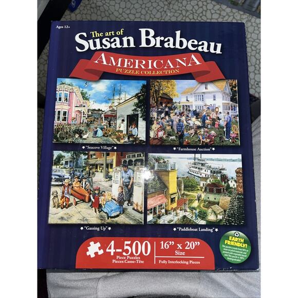 The Art Of Susan Brabeau Americana Puzzle Collection (4) 500pc Puzzles 16” X 20” - Picture 1 of 2